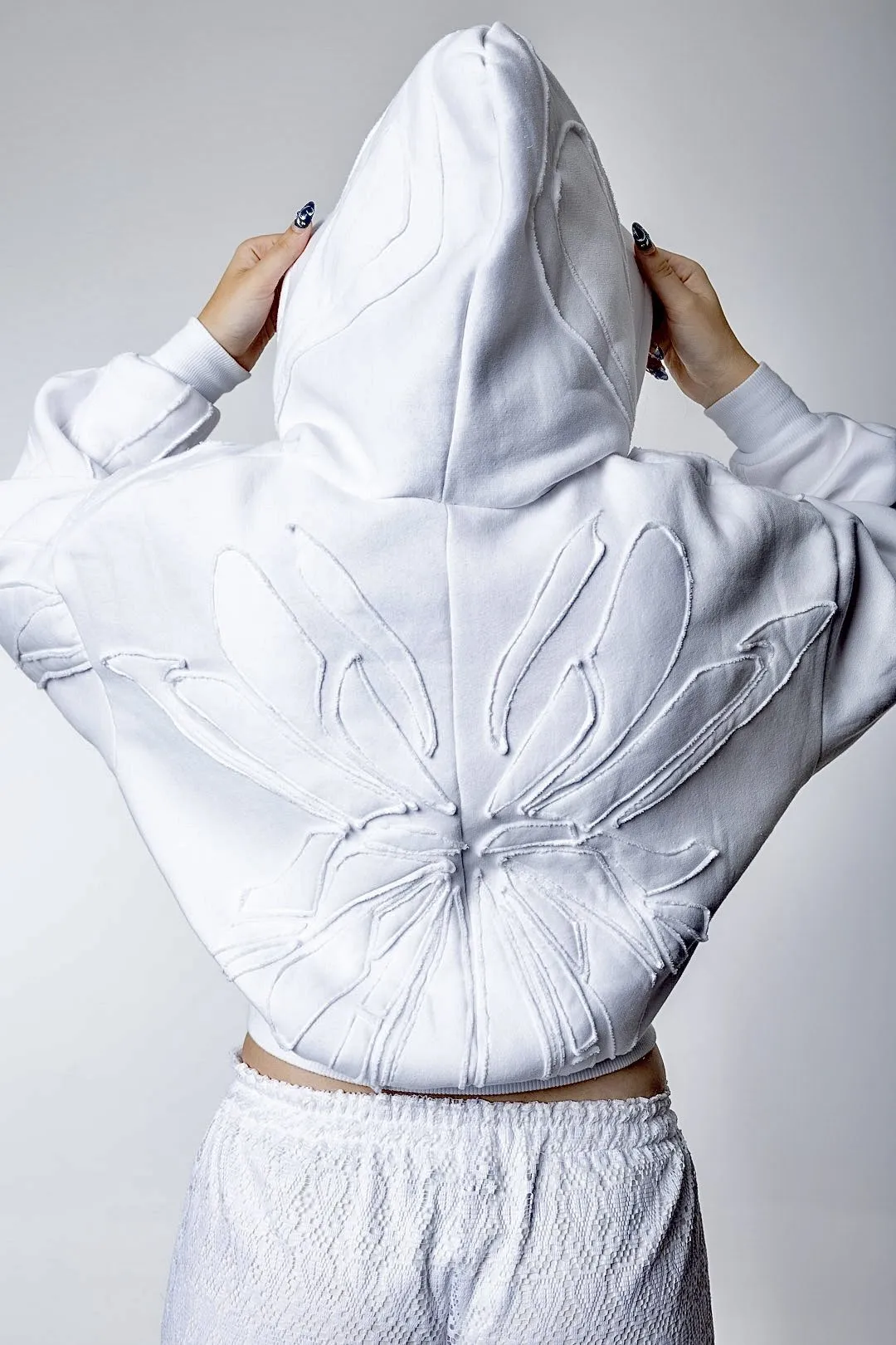 White Sculpted Hoodie